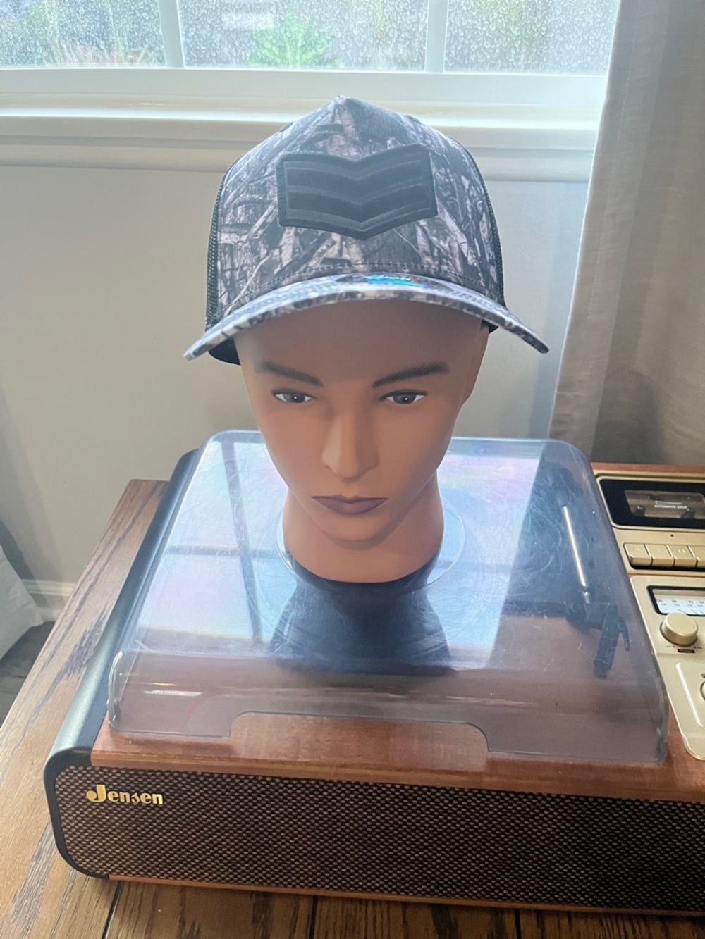 Camo Baseball Cap with Chevron Patch